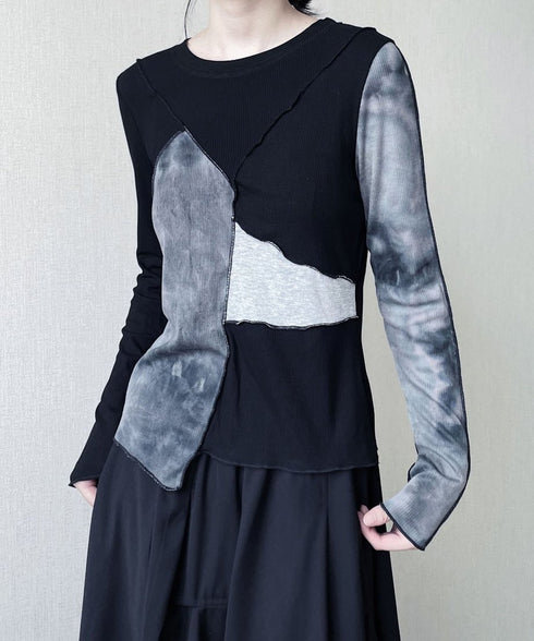Boat-neck Blocking Top